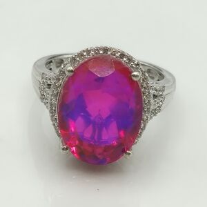 Host Pick NWOT Rare Volcanic Quartz  White Zircon Ring Size 8